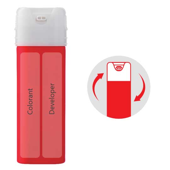 Cielo Cream Conditioner applicator has two chambers which pre-mixes colorant and developer.