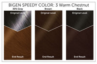 Color Chart - Bigen Speedy Color 3 Warm Chestnut